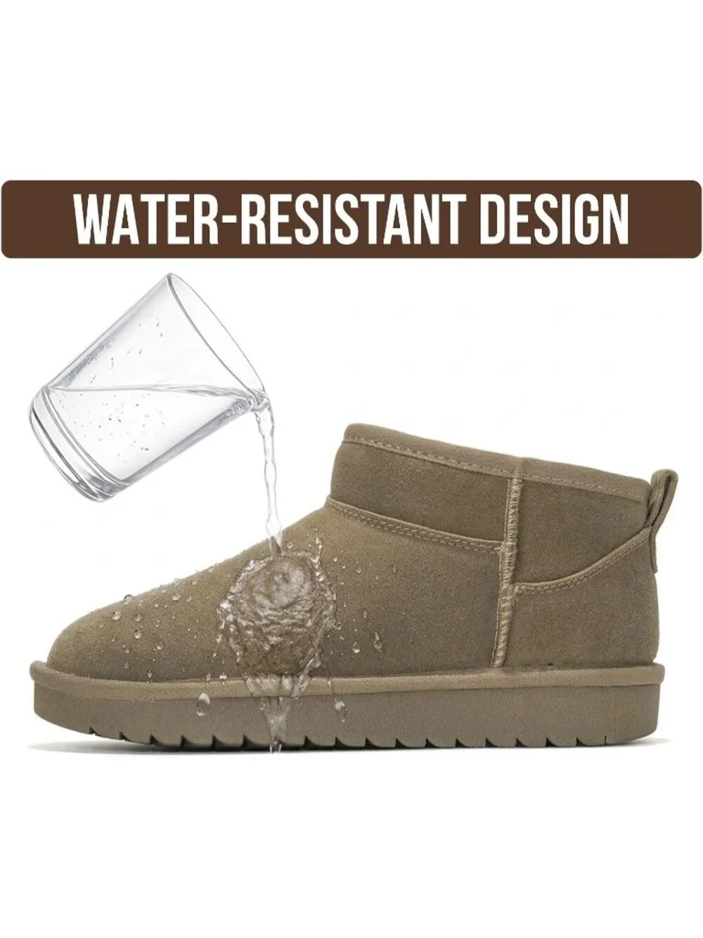 Womens Olive Suede Cloud Water Resistant Genuine Leather Comfortable Ankle Boots